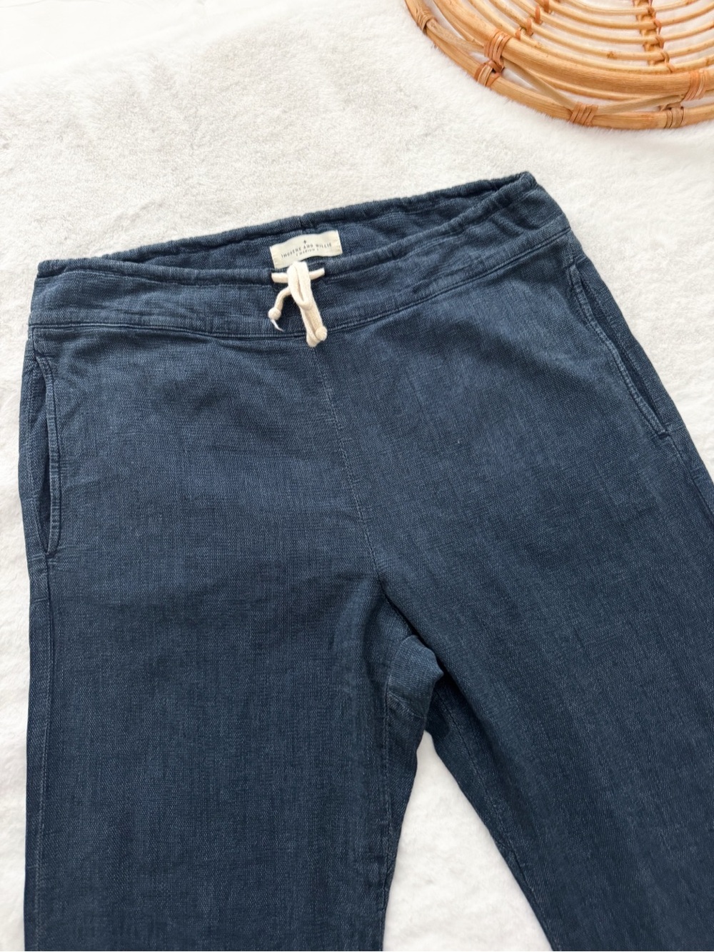 Imogene + Willie Fethiye Pant Faded Blue Drawstring Lounge Pants M Unisex - Picture 9 of 16